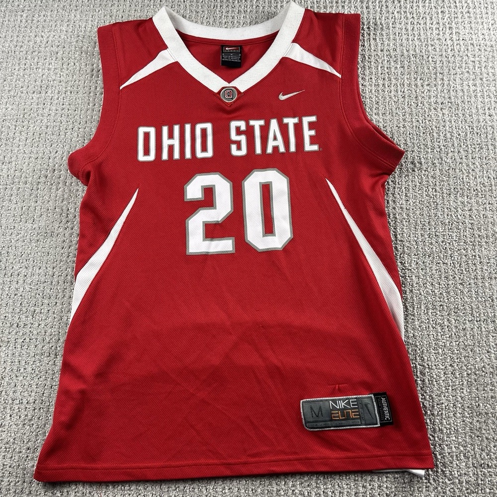 Nike Elite Ohio State Buckeyes Basketball Jersey #20 Red Youth Boys Medium
